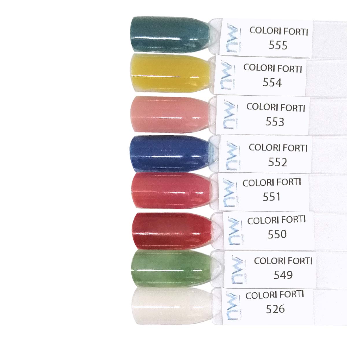 colour chart del kit colori forti acrilici nailsworld