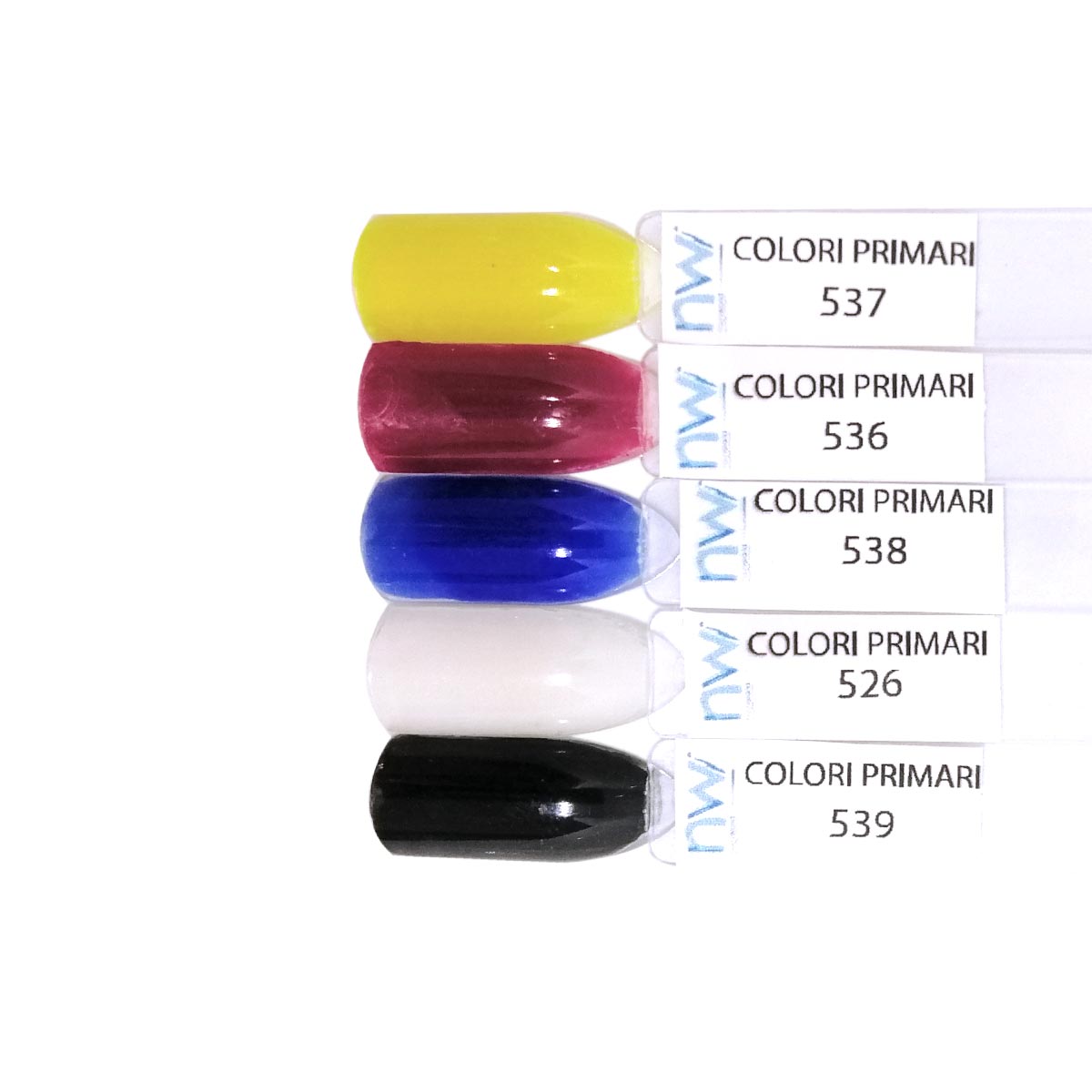 colour chart del kit colori primari acrilici nailsworld