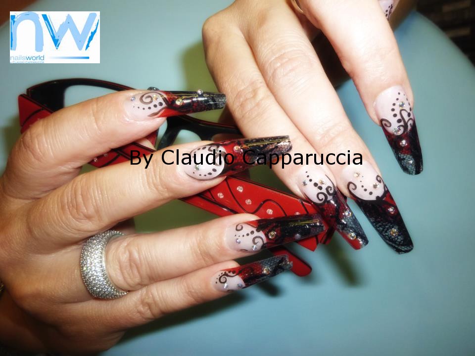 Manicure effetto pizzo con acrilico perfecto crystal Nailsworld