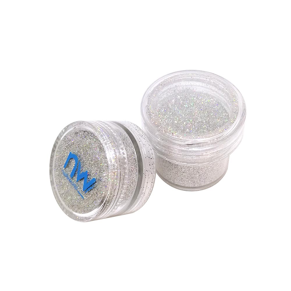 glitter in polvere argento iridescente per nailart