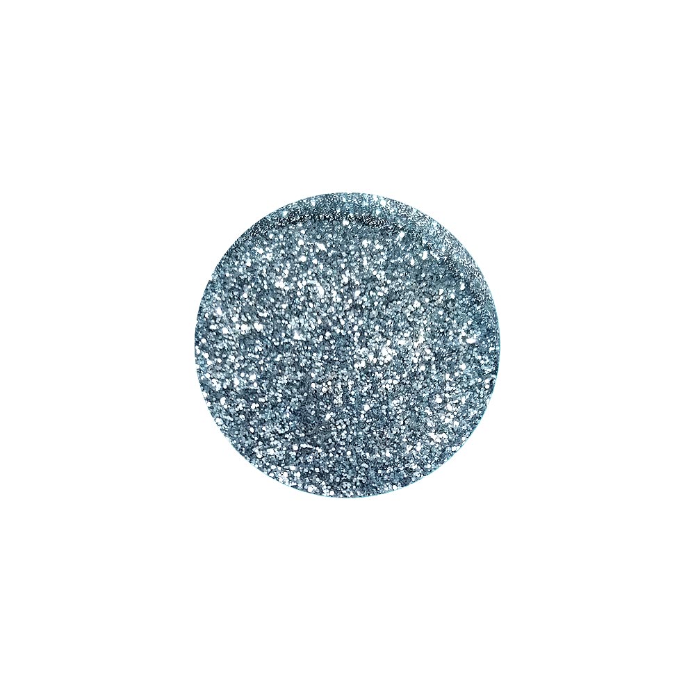 polvere glitter per unghie di colore grigio blu