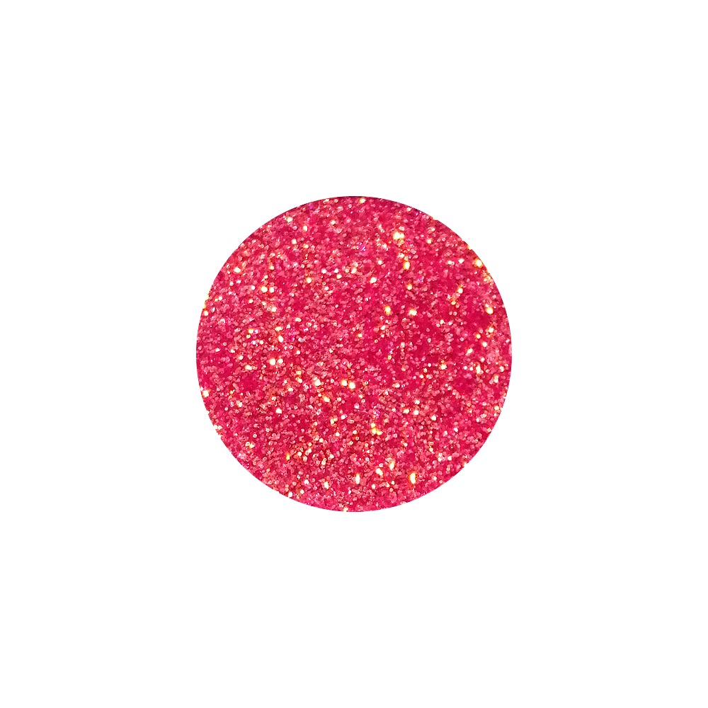 polvere glitter per unghie di colore rosa salmone iridescente