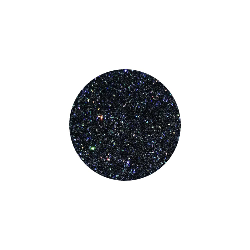 polvere glitter per unghie di colore nero iridescente