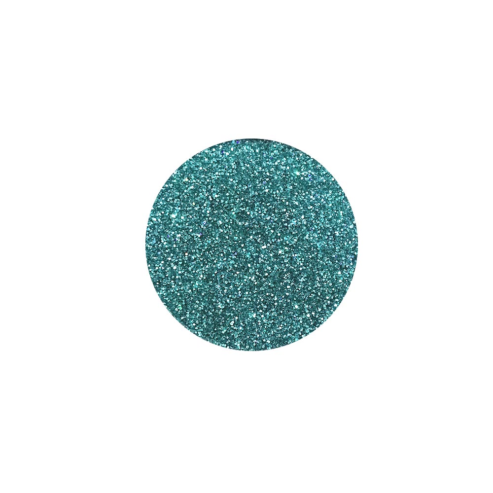 polvere glitter per unghie di colore verde azzurro