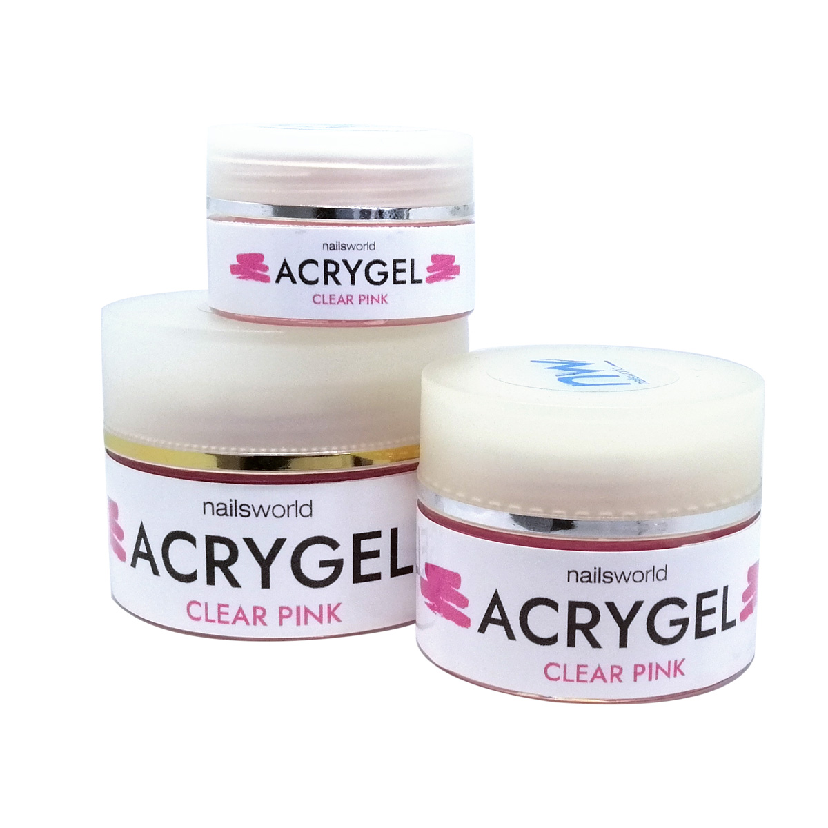 acrygel nailsworld colore rosa trasparente nei formati da 15, 30 e 50 ml