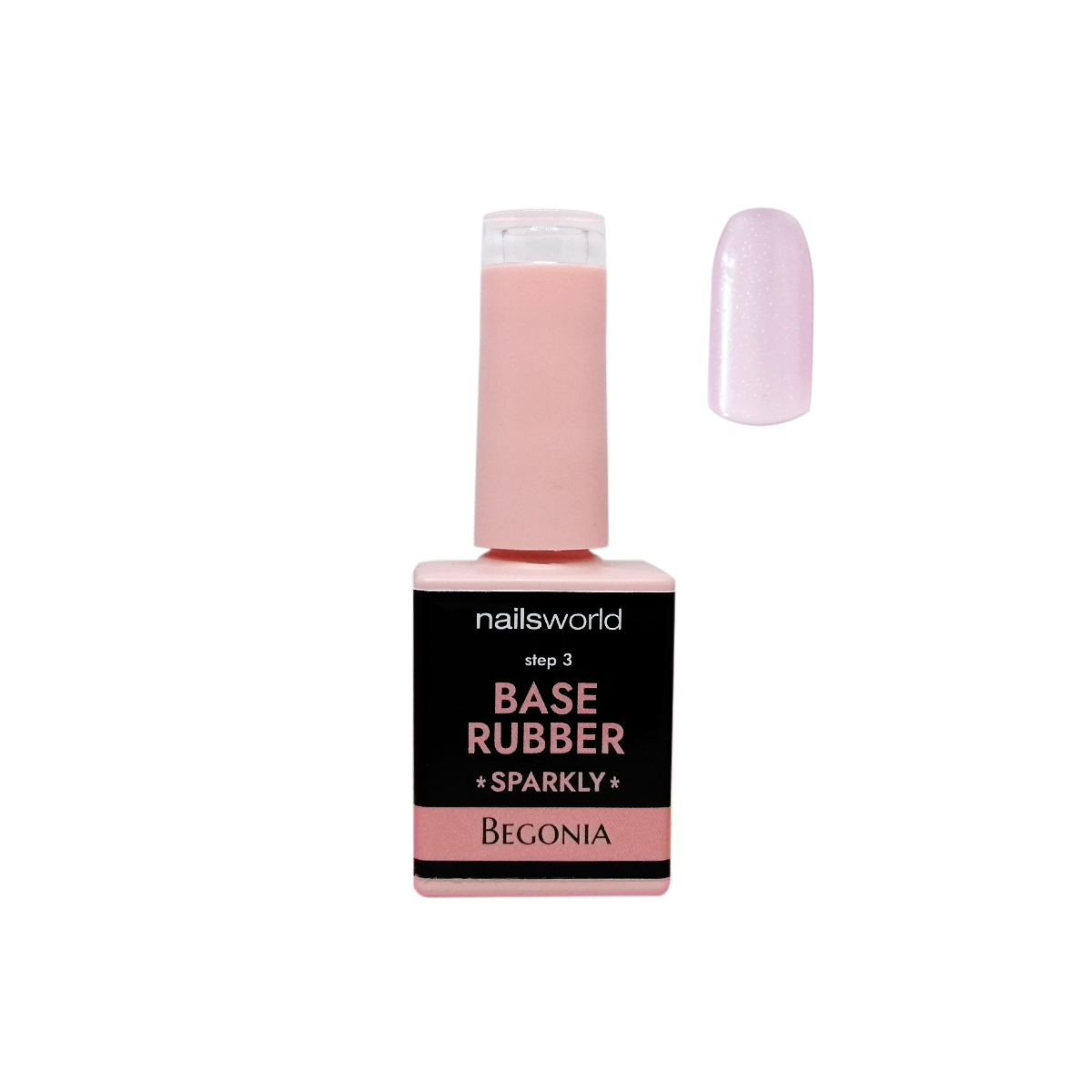Base Rubber rosa nude tonalità Begonia effetto sparkly con microglitter